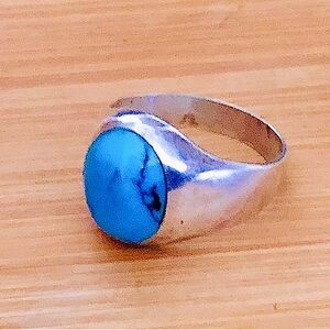 $82  Turquoise & Sterling Estate Ring  Size 11 & 1/4  Marked TC-192 MEXICO 925